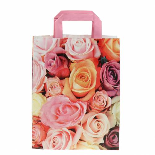 Floristik24 Papieren zak roos 22cm x 10cm x 28cm 25st