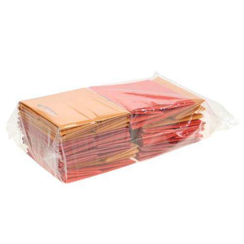 Floristik24 Papieren zak bloempot plantenbak mix oranje 10.5cm 12p