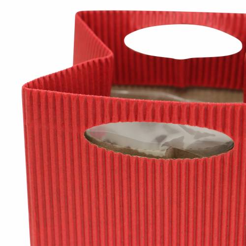 Floristik24 Papieren zak bloempot plantenbak rood 8,5 cm 12 stks