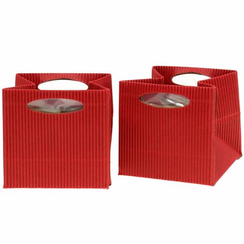 Floristik24 Papieren zak bloempot plantenbak rood 14cm 9st
