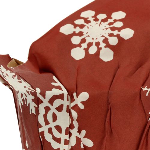 Floristik24 Papieren potjes met sneeuwvlokken rood, wit Ø7cm 12st