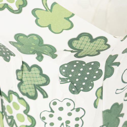 Papieren bloempot met klavermotief, nieuwjaarsdecoratie, 12 cm, 12 stuks | Floristik24.nl