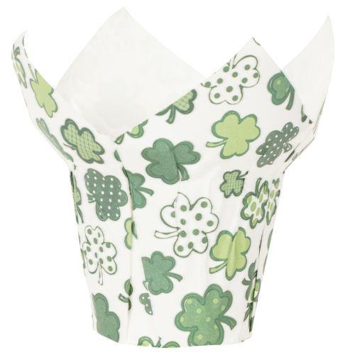 Papieren bloempot met klavermotief, nieuwjaarsdecoratie, 12 cm, 12 stuks | Floristik24.nl