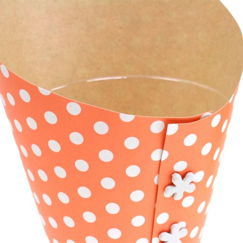 Papieren pot kleurrijk met stippen Ø12cm 8st