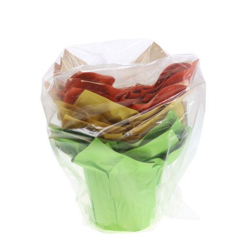 Floristik24 Papieren potten groen, oranje, geel Ø12cm 12st