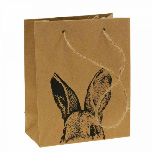Kadozakje Pasen papieren zakje haasje bruin 16×6,5×20cm 6st
