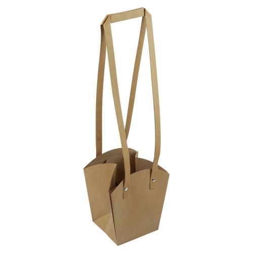 Artikel Papieren zakken handvat plantenbakpapier naturel 11,5×11,5×18,5cm 8 st