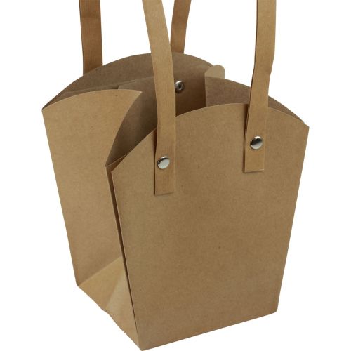 Artikel Papieren zakken handvat plantenbakpapier naturel 11,5×11,5×18,5cm 8 st