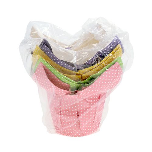 Floristik24 Papier cachepot kleurrijke deco bloempot papier 8st