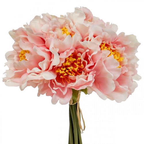 Floristik24 Paeonia pioen kunstbloem Peonie roze Ø6cm 28cm 7st