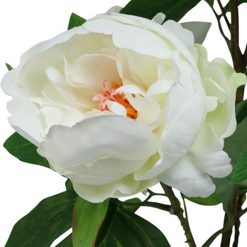 Artikel Paeonia kunst, pioen in pot, decoratieve plant witte bloemen H57cm