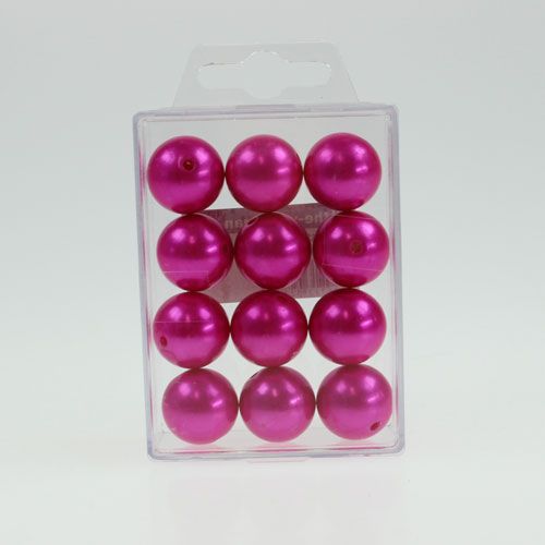 Artikel Decoratieve kralen Ø2cm roze 12 st