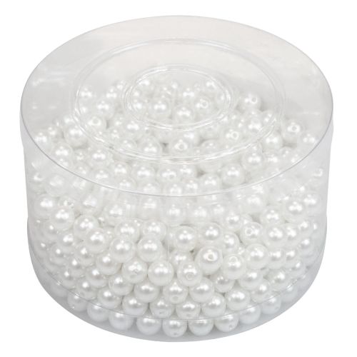 Floristik24 Decoratieve kralen voor het rijgen van hobbykralen wit 8 mm 300 g