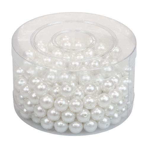 Floristik24 Decoratieve kralen voor het rijgen van hobbykralen wit 12 mm 300 g