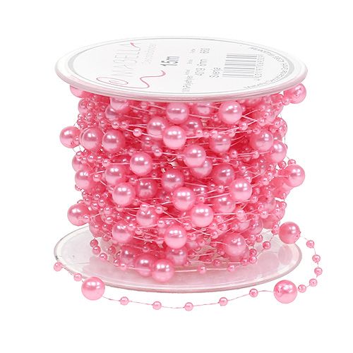 Parelkoord roze 6mm 15m