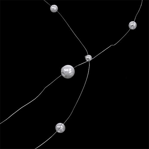 Floristik24 Pareldraad wit 25m