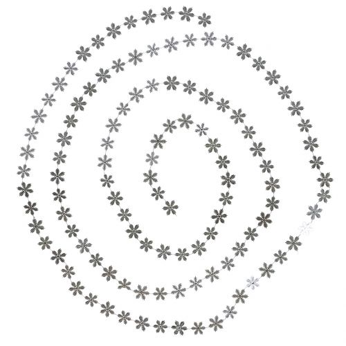 Floristik24 Sierslinger sneeuwvlokken zilver 270cm