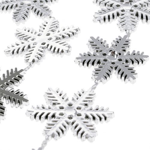 Artikel Sierslinger sneeuwvlokken zilver 270cm