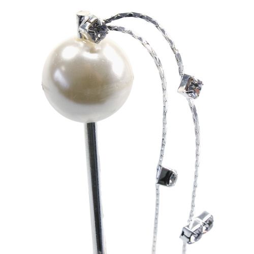 Floristik24 Parelkop naald naald wit Ø15mm L12cm 6st