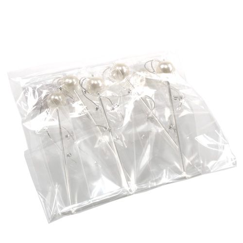 Floristik24 Parelkop naald naald wit Ø15mm L12cm 6st