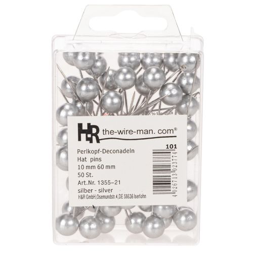 Rijgspelden zilver Ø10mm 60mm
