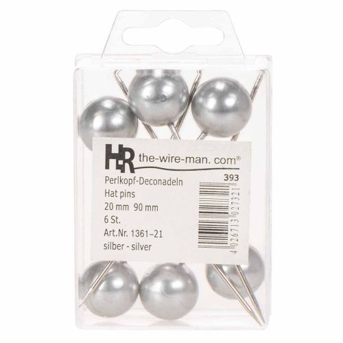 Rijgspelden zilver Ø20mm 90mm