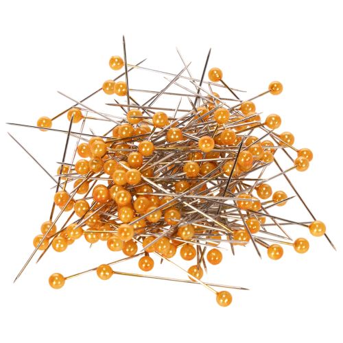 Oranje spelden met parelkop voor bloemistenbenodigdheden, Ø4mm, 40mm, 150 stuks
