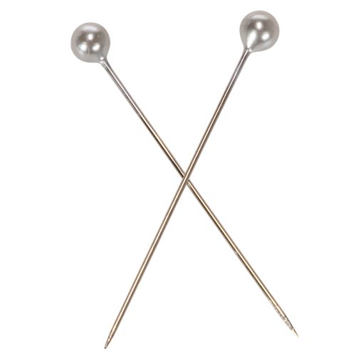 Bloemisten- en decoratiespelden met parelkop, zilver, Ø4mm, 40mm, 150 stuks | Floristik24.nl