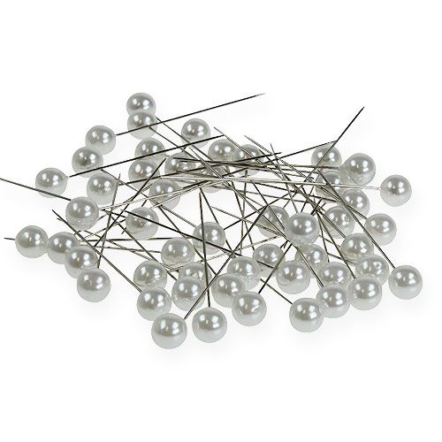 Floristik24 Parel Nietstiften Wit Ø10mm 60mm