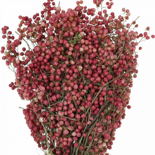 Floristik24 Peperbessen, droogbloemen, advent, roze peper, winterdecoraties L40–45cm 200g