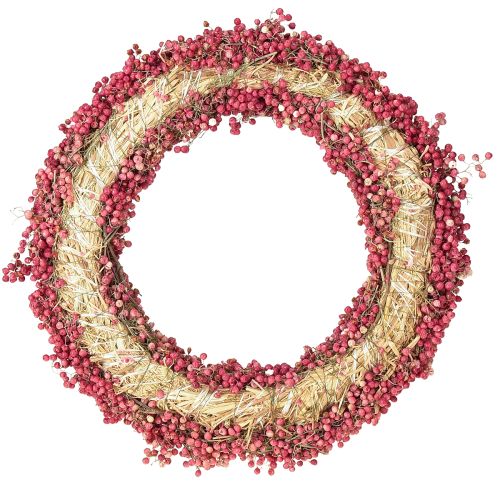 Artikel Peperkrans roze peperbessenkrans gedroogde krans Ø30cm