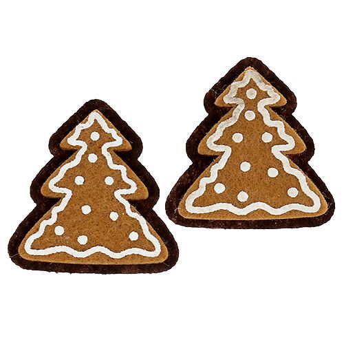 Floristik24 Vilt sticker peperkoek spar 4.5cm 12st