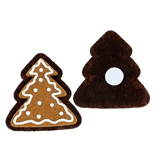Floristik24 Vilt sticker peperkoek spar 4.5cm 12st