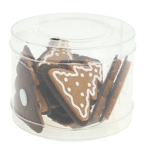 Floristik24 Vilt sticker peperkoek spar 4.5cm 12st