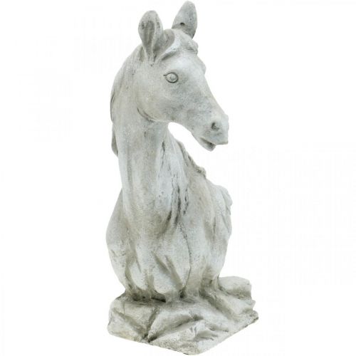 Floristik24 Paardenkop buste deco figuur paard keramiek wit, grijs H31cm