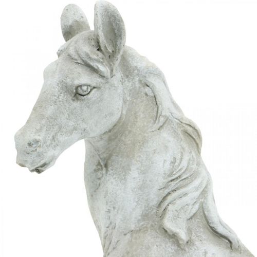 Floristik24 Paardenkop buste deco figuur paard keramiek wit, grijs H31cm