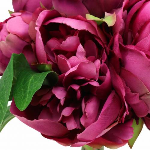 Floristik24 Kunstbloemboeket met pioenrozen magenta paars Ø27cm 1 stuk