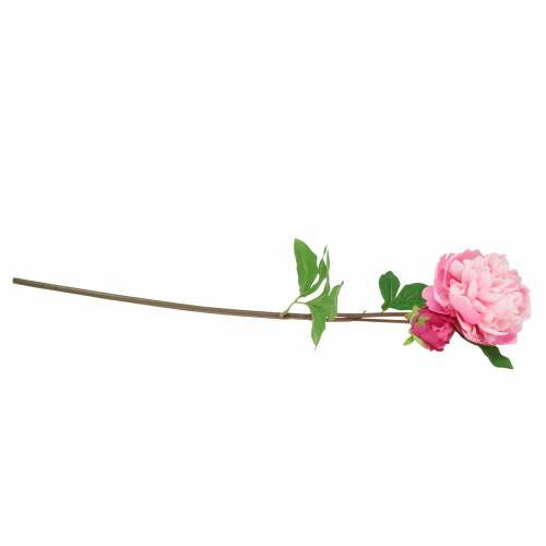 Floristik24 Pioenroos kunstbloem met bloesem en knop roze 68cm