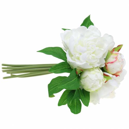 Floristik24 Pioenbos wit / roze 27cm 6st