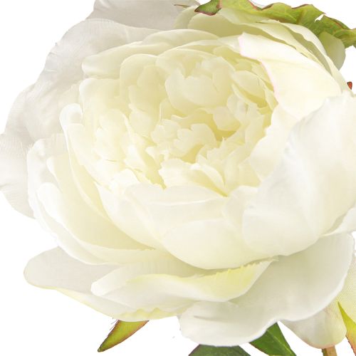 Artikel Kunstpioenrozen met 3 bloemen Wit Crème 81cm 2st