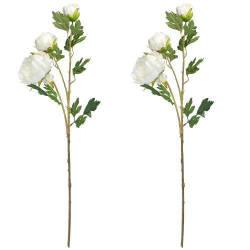 Artikel Kunstpioenrozen met 3 bloemen Wit Crème 81cm 2st