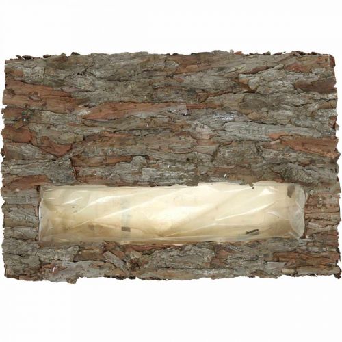 Artikel Decoratieve onderzetter met plantenbak pijnboomschors 45×30cm H6cm