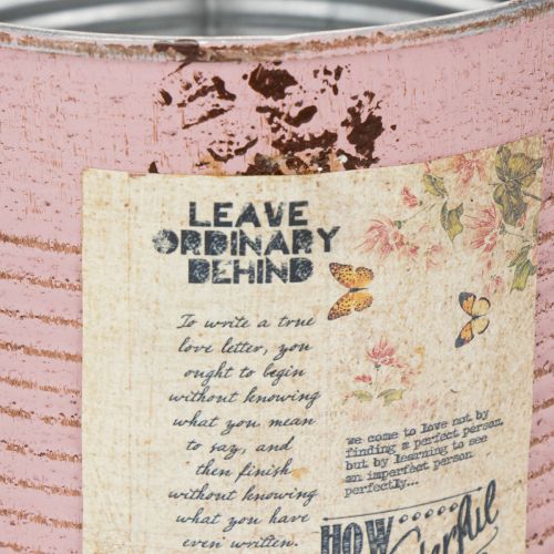 Artikel Bloempot, antieke roos, decoratieve metalen doos, vintage, Ø15,5 cm H15 cm