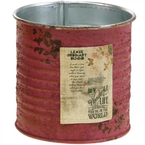 Floristik24 Sierbak plantenbak rond paars metaal vintage decoratie Ø8cm H7.5cm
