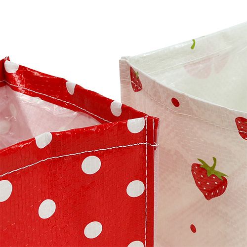 Floristik24 Plantenbak 12x12cm 6st. rood Wit