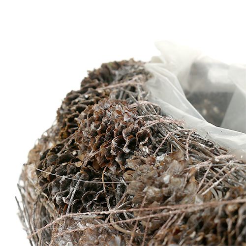 Floristik24 Plantenhart gemaakt van kegels 29cm x 20cm wit 2st