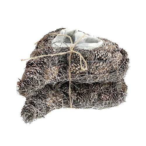 Floristik24 Plantenhart gemaakt van kegels 29cm x 20cm wit 2st