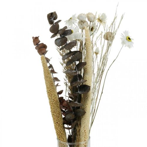 Boeket droogbloemen met eucalyptus wit DIY box H30-35cm