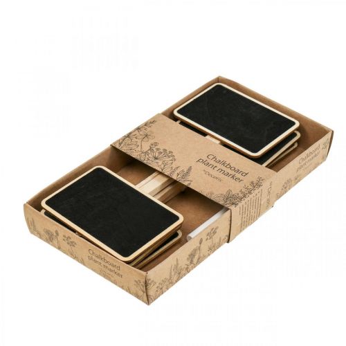 Floristik24 Plantenpluggen houten insteekborden mini krijtbord 8,5×6cm 6st