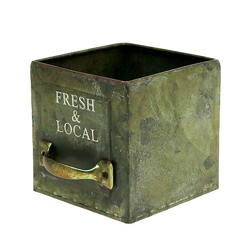 Floristik24 Plantenbak vierkant antiek 10cm x 10cm